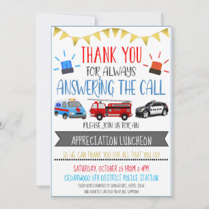 First Responder Appreciation Event Invite Kaart