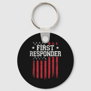 First Responder Trotse Amerikaanse vlag USA Patrio Sleutelhanger
