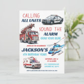 First Responder Units Verjaardagsuitnodiging Sjabl Kaart (Staand voorkant)