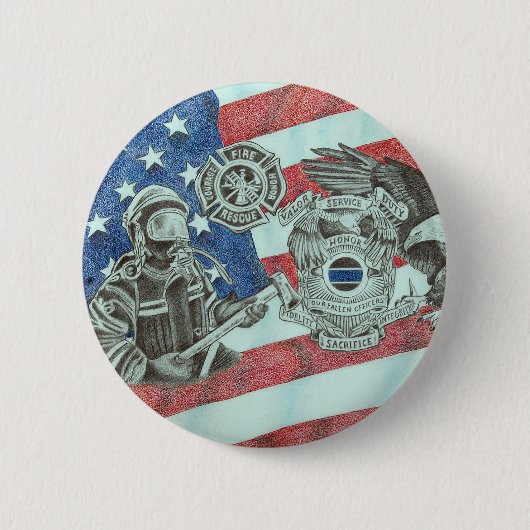 First Responders Ronde Button 5,7 Cm (Voorkant)