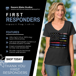 First Responders Support Flag T-shirt