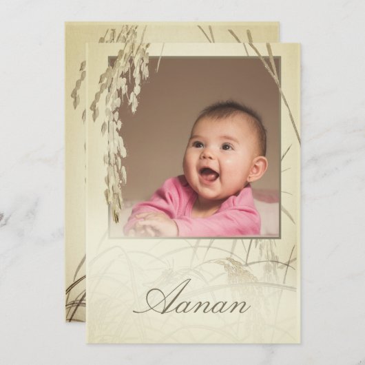 First Rice Ceremony Rice Plant Gold Kaart (Voorkant / Achterkant)