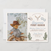 First Rodeo 1st Birthday Invitation with Photo (Devant)