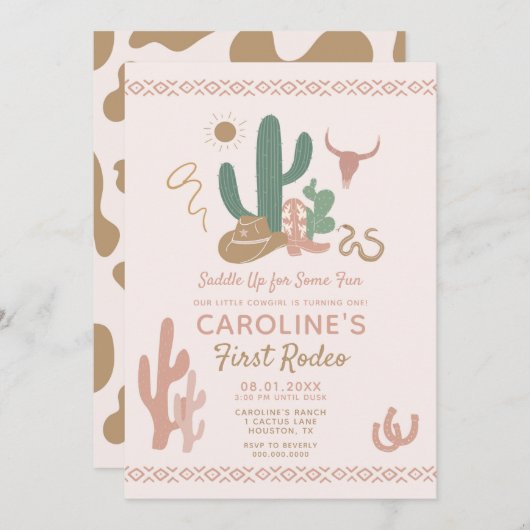 First Rodeo Birthday Invitation (Devant / Derrière)