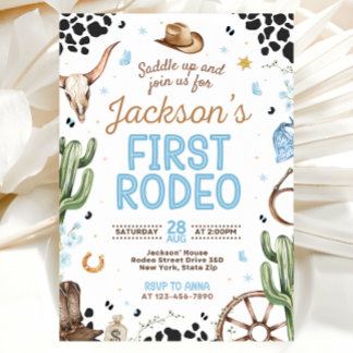 First Rodeo Birthday Invitation for Boy Kaart