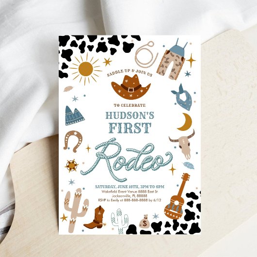 First Rodeo Birthday Invitation Kaart