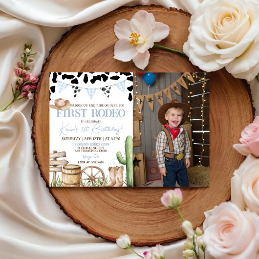 First Rodeo Birthday Invitation with Photo