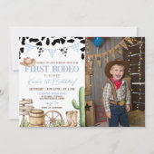 First Rodeo Birthday Invitation with Photo (Devant)