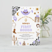 First Rodeo Cowbow Western 1st Birthday Invitation (Debout devant)