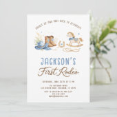 First Rodeo Cowboy 1st Birthday Invitation (Debout devant)