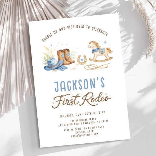 First Rodeo Cowboy 1st Birthday Invitation