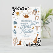First Rodeo Cowboy Party Invitation (Debout devant)