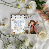 First Rodeo Cowboy Thank You Card Photo Kaart