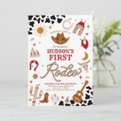 First Rodeo Western Birthday Invitation (Debout devant)