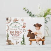 First Rodeo Western Cowboy 1st Birthday Invitation (Debout devant)