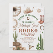 First Rodeo Western Cowboy 1st Birthday Invitation (Devant)