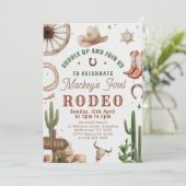 First Rodeo Western Cowboy 1st Birthday Invitation (Debout devant)