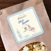 First Rodeo Wild West Boys 1st Birthday Party Vierkante Sticker