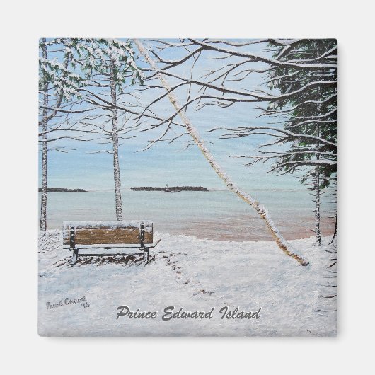 First Snowfall Square Magnet Magneet (Voorkant)