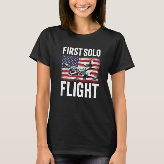 First Solo Flight Plane Aircraft Pilot Flight   T-shirt (Voorkant)