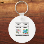 First Speech Then Beach Funny Speech Therapy Summe Sleutelhanger (Voorkant)