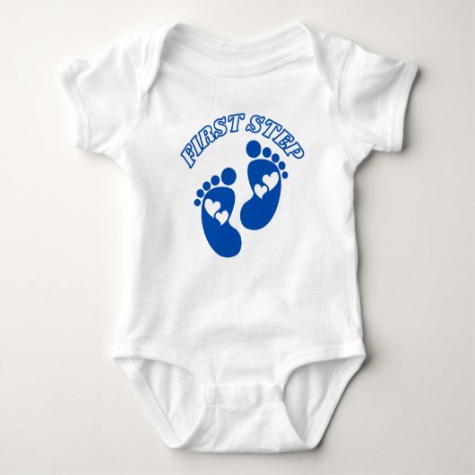First Step Baby Bodysuit voor jongens. (Voorkant)