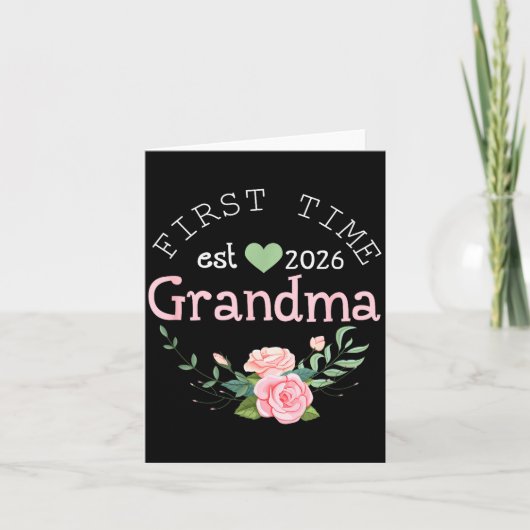 First Time Grandma Est 2026 New Grandmother 1st Ti Kaart (Voorkant)