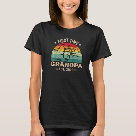 First time grandpa 2023 for grandfather to be t-shirt (Voorkant)