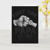 First Time Papa Est 2026 Fist Bump New Dad Father' Kaart (Gele Bloem)