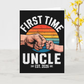 First Time Uncle Est 2026 Baby Announcement Great Kaart (Gele Bloem)