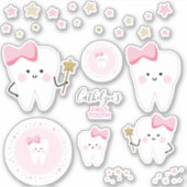 First Tooth Baby Girl Scrapbook of Party Stickers (Voorkant)