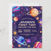 First Trip Around the Sun Galaxy Outer Space Kaart (Voorkant)