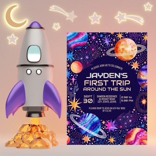 First Trip Around the Sun Galaxy Outer Space Kaart