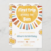 First Trip Around The Sun Invitation Kaart (Voorkant / Achterkant)