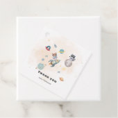 First Trip Around the Sun space animals Birthday Bedankjes Labels (In situ)