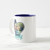 First Vaderdag Custom Photo Cool Hipster Dad Tweekleurige Koffiemok (Voorkant links)