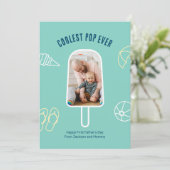 First Vaderdag Custom Photo Funny Cool Dad Feestdagenkaart (Staand voorkant)