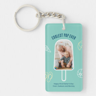 First Vaderdag Custom Photo Funny Cool Dad Sleutelhanger