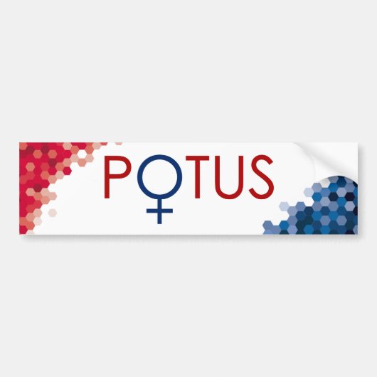 First Woman President Bumpersticker (Voorkant)