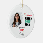 First Year At College Ornament, Custom Freshman  Keramisch Ornament (Rechts)