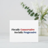 fiscaal conservatief, sociaal progressief briefkaart (Staand voorkant)