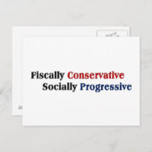fiscaal conservatief, sociaal progressief briefkaart (Voorkant / Achterkant)