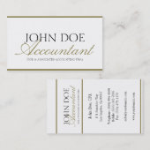 Fiscale accountant CPA Bookkeeper Gold Script & Pa Visitekaartje (Voorkant / Achterkant)