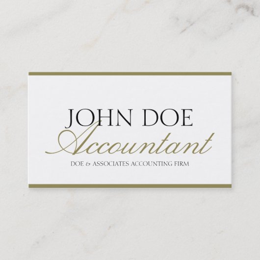 Fiscale accountant CPA Bookkeeper Gold Script & Pa Visitekaartje (Voorkant)