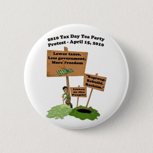 Fiscale dag Tea Party Protest Button (Voorkant)