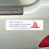 Fiscale slavernij bumpersticker (Op auto)