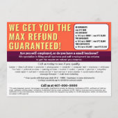 Fiscale voorbereiding bewerkbare e-file flyer programma (Achterkant)