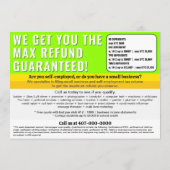 Fiscale voorbereiding bewerkbare e-file flyer programma (Achterkant)