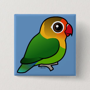 Fischer's Lovebird Vierkante Button 5,1 Cm