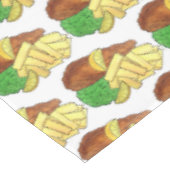 Fish and Chips Peas British Pub Chip Shop Takeaway Tafelkleed (Gekanteld)